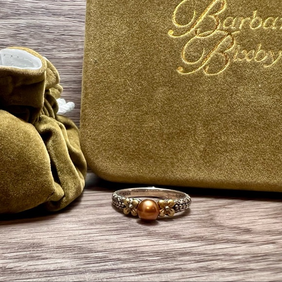 Barbara Bixby Ring Sterling Silver & 18k Yellow Gold Flower Pearl Ring, Size 10 - Picture 11 of 11